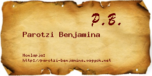 Parotzi Benjamina névjegykártya